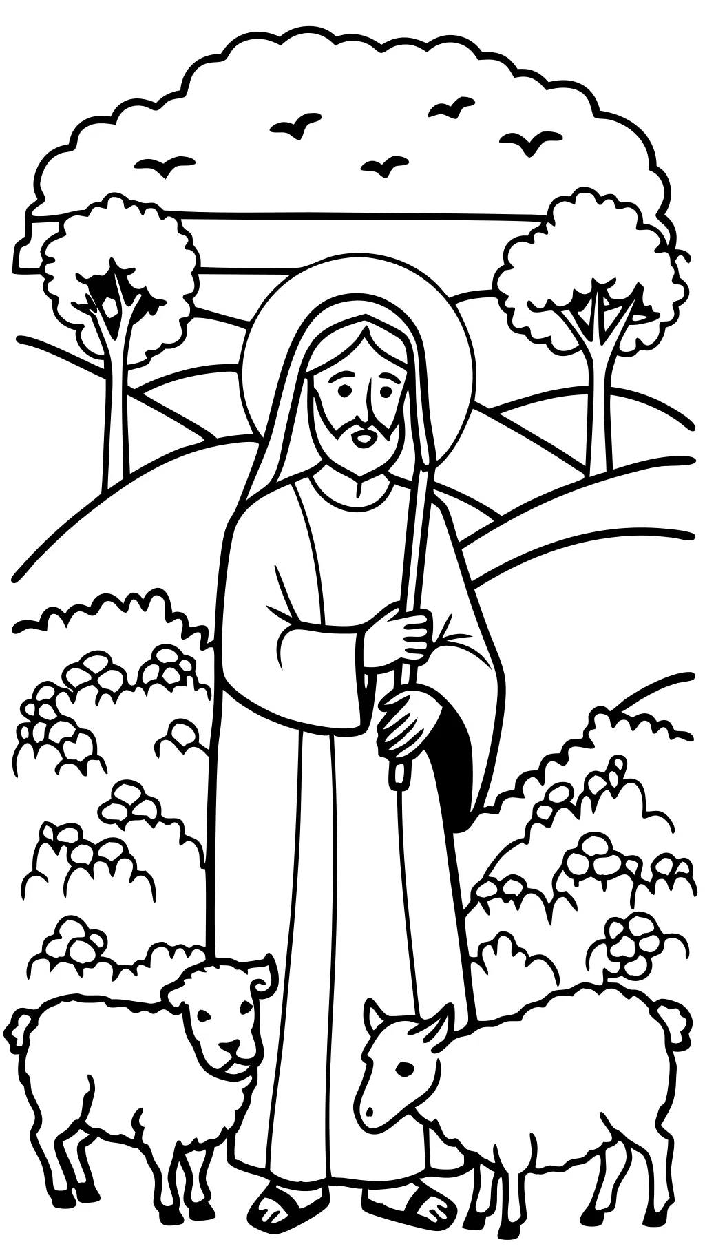 coloring pages of jesus the good shepherd